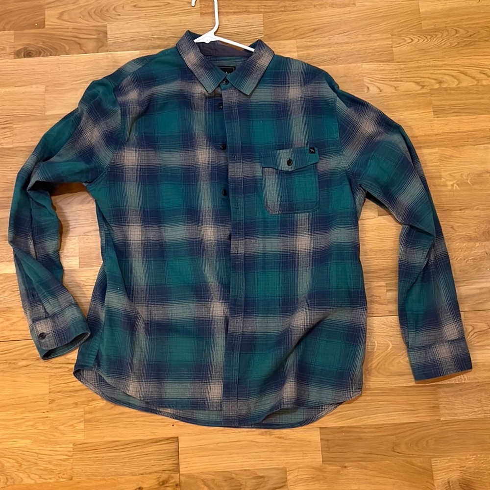 Lost surfing flannel lightweight blue and teal size XL